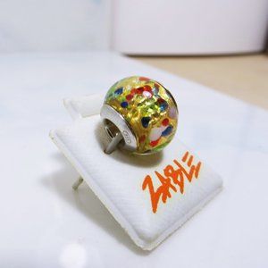 ZABLE ~ Murano Glass Gold Multi-Color Charm # 1544 Sterling Silver NWT *